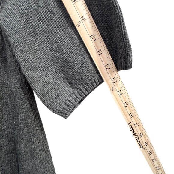 BCBGMaxAzria Cardi Sweater Gray Cotton Lambswool Long Cardigan Women’s XS - Picture 7 of 8